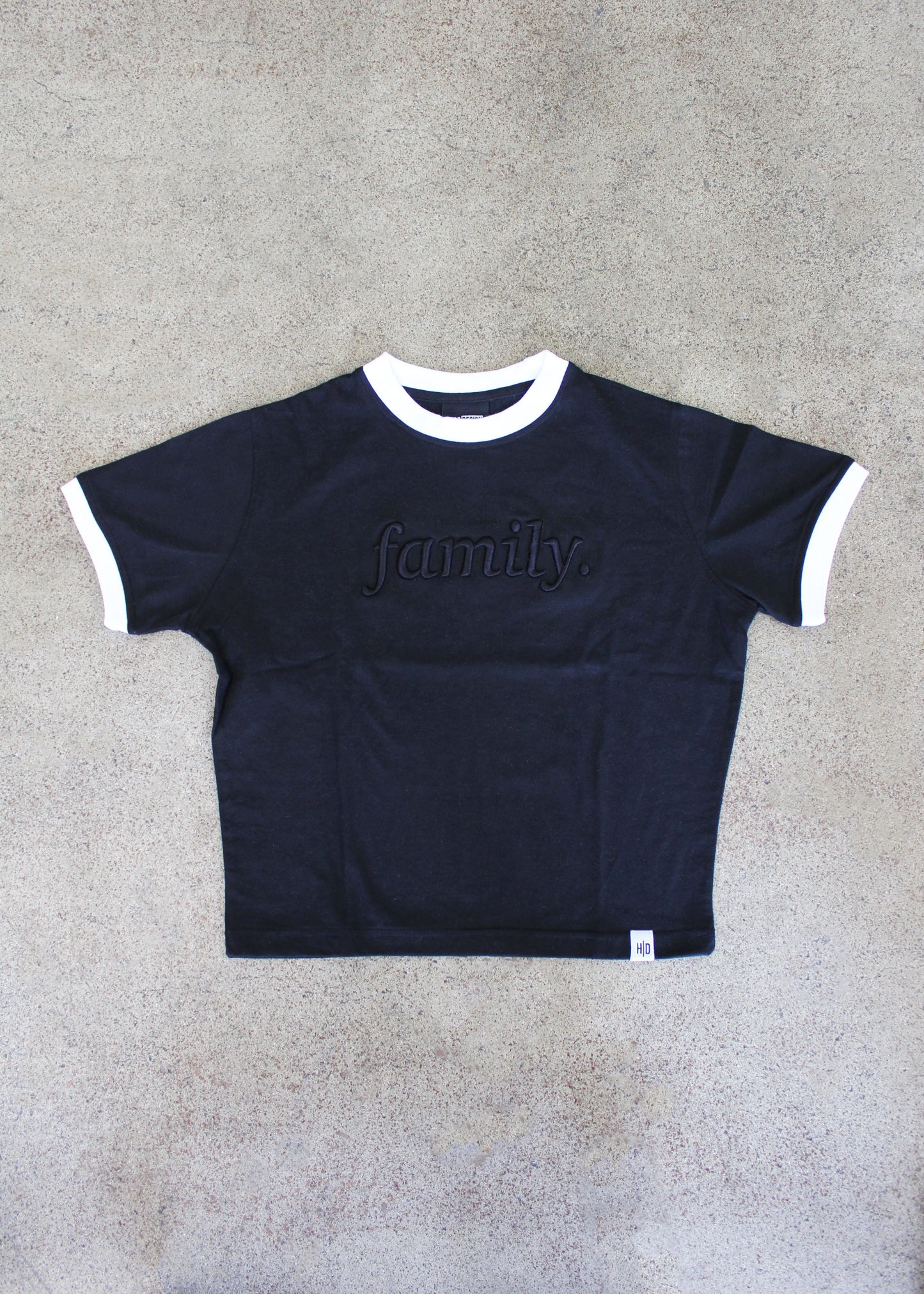 Family Crop Tee - Black