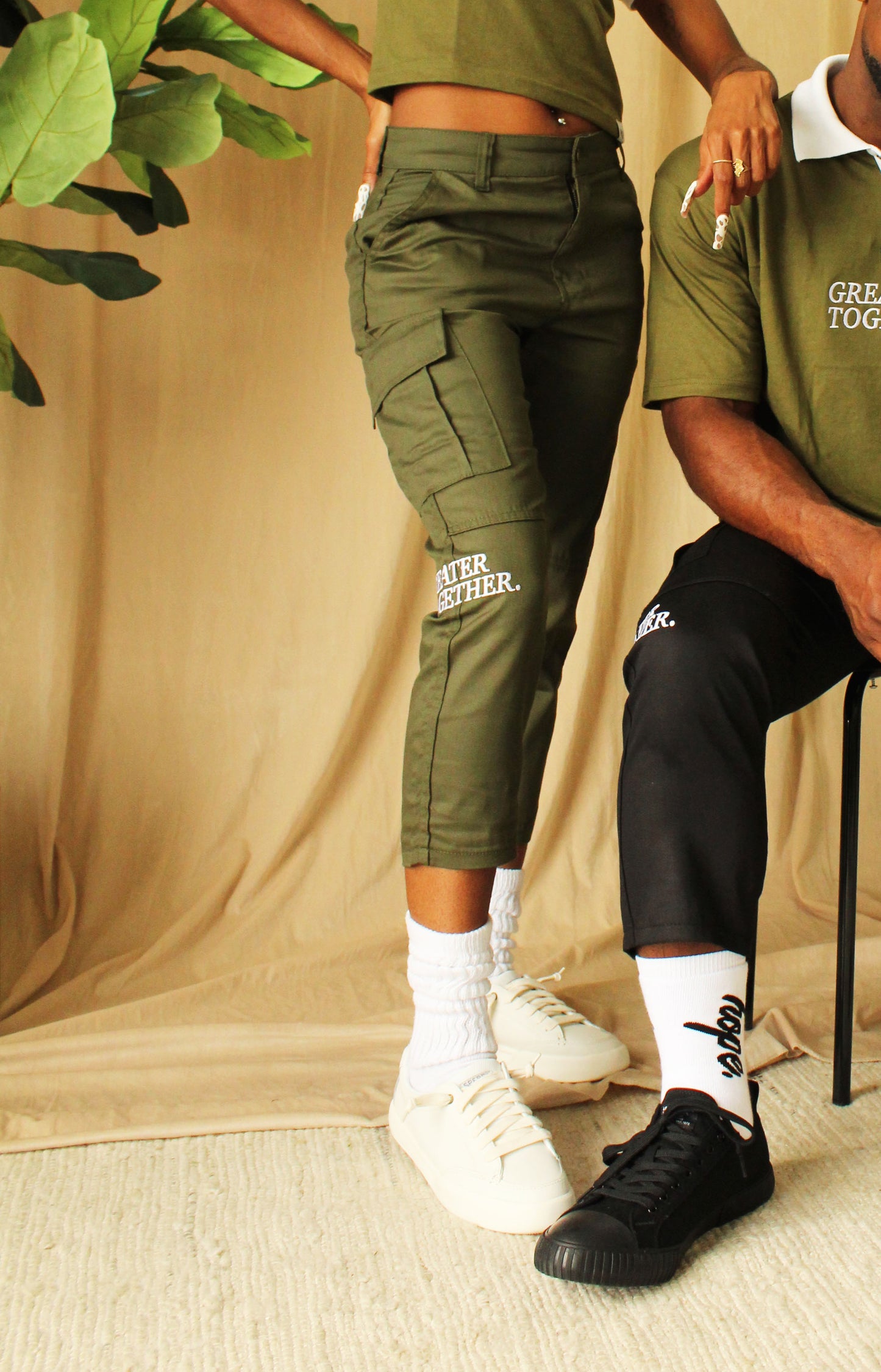 Cargo Cropped Trouser - Green