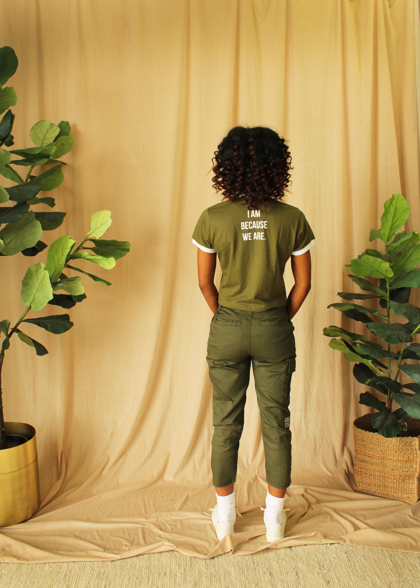Cargo Cropped Trouser - Green