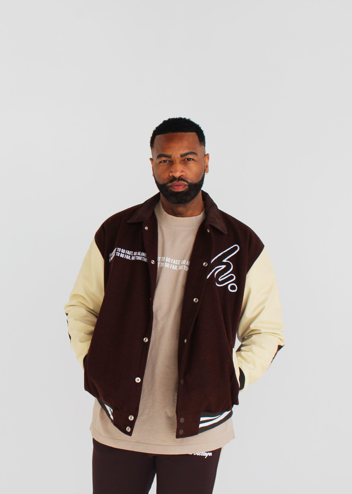 Faster Alone x Further Together Varsity Jacket