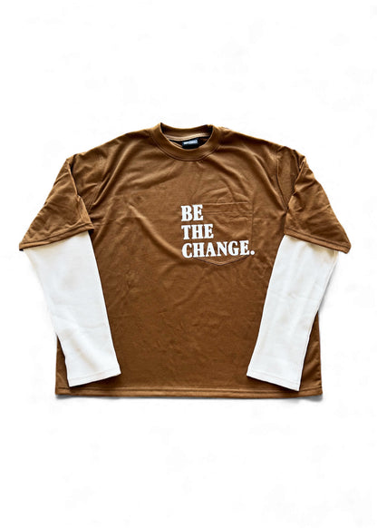 Be The Change Layered Tee - Brown