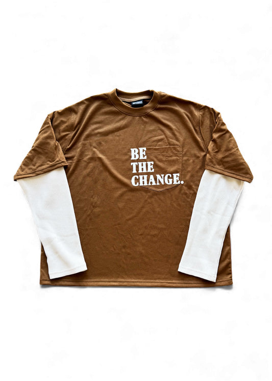 Be The Change Layered Tee - Brown