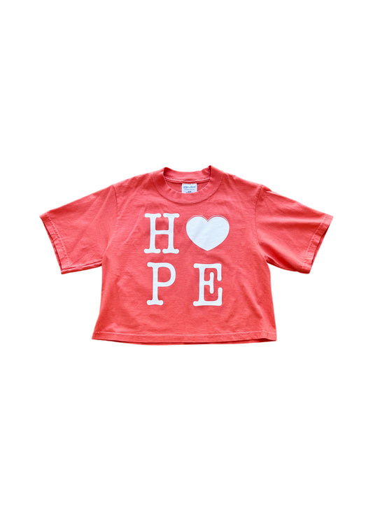 Hope Crop Tee - Peach