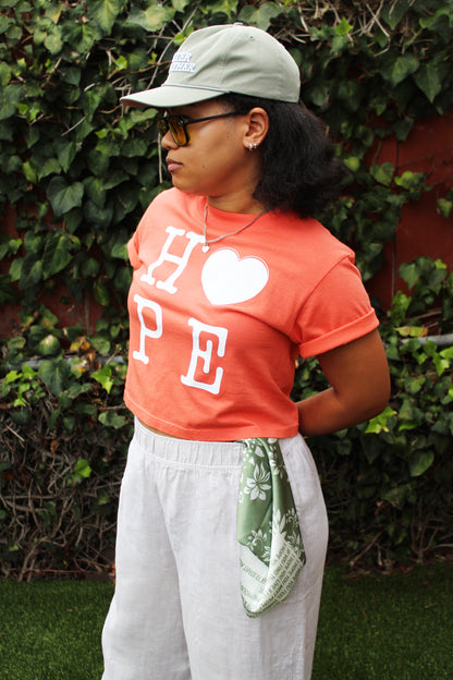 Hope Crop Tee - Peach