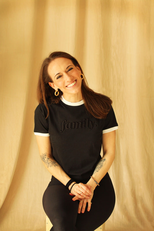 Family Crop Tee - Black