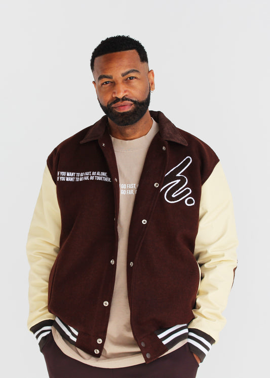 Faster Alone x Further Together Varsity Jacket