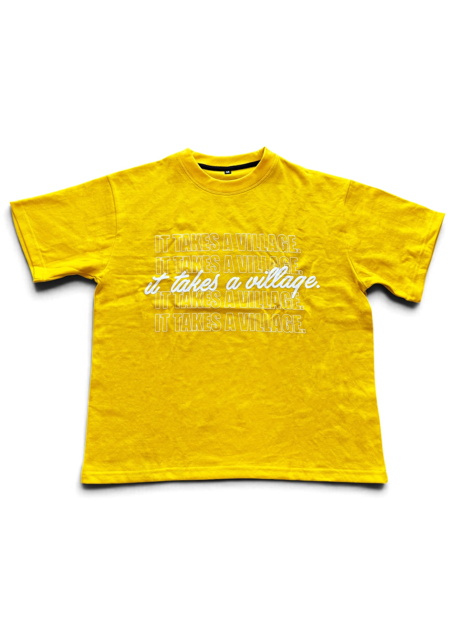 Stacked It Takes A Village Tee - Gold